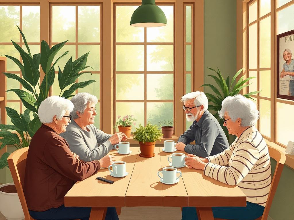 Morning coffee at the community hub